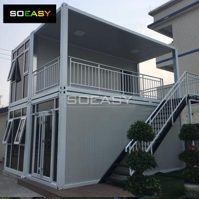 Luxury  Container Villa 4 Units Flat Pack Combine Together Glass Wall with Balcony para venda