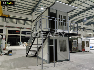 A casa de contêiner dobrável de estrutura de aço forte pode ser feita em 2 andares
