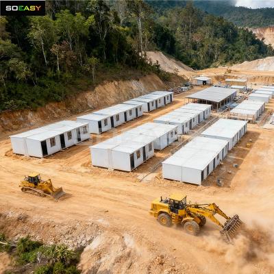 Alojamento pré-fabricado para acampamento de mineração com casas minúsculas expansíveis